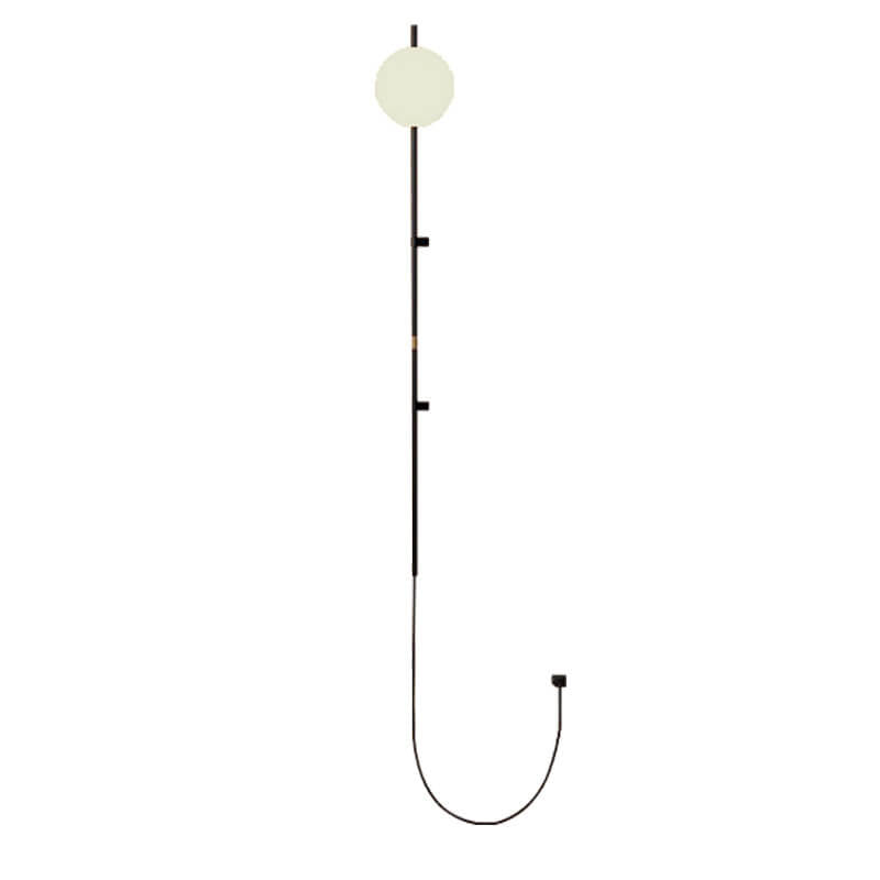 Minimalistische Langstab-Glaskugel 1-Licht Wandleuchte 
