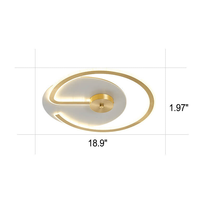 Modern Brass Acrylic Circle LED Flush Mount Ceiling Light