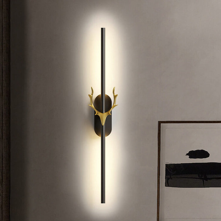 Modern Luxury Aluminum Long Strip Antler Shape LED Wall Light For Living Room