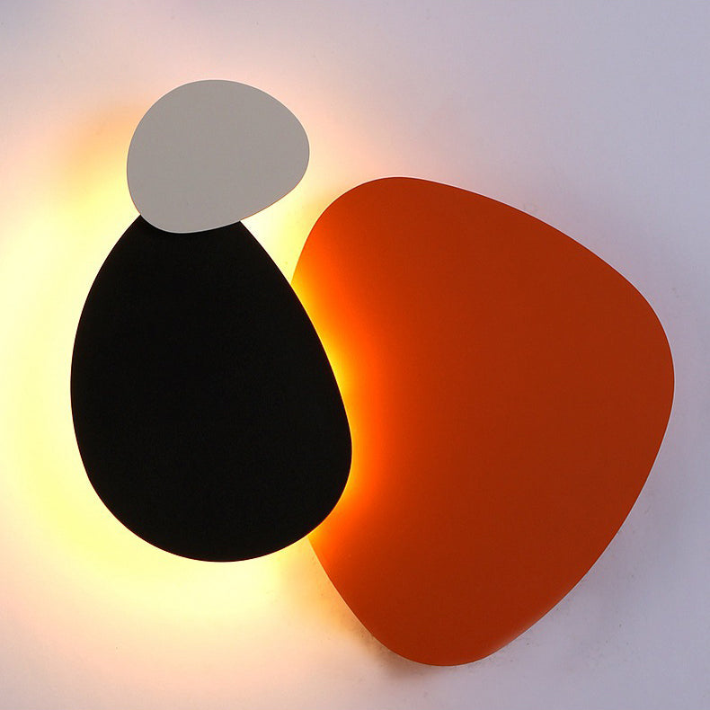 Contemporary Scandinavian Geometric Iron Round Plate Combination LED Wall Sconce Lamp For Bedroom