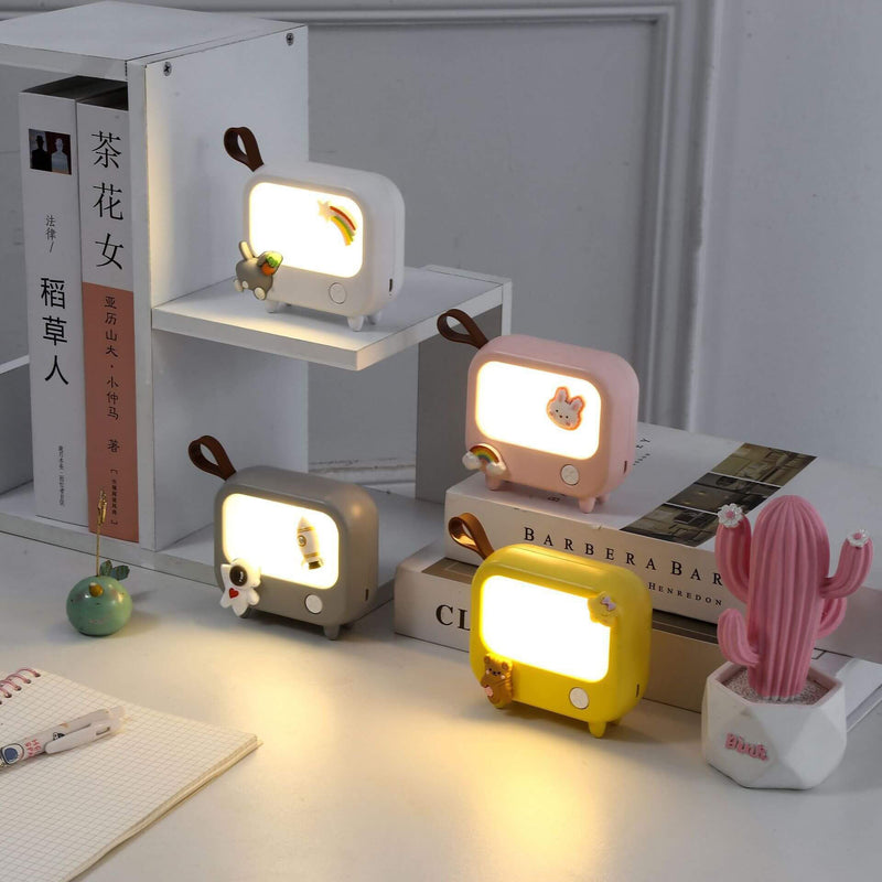 Lámpara de Mesa LED USB Mini TV Creativa para Noche 