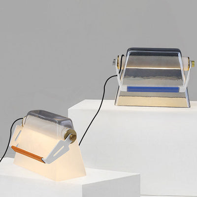 Modern Art Deco Glass Handbag Shape Iron LED Table Lamp For Bedroom