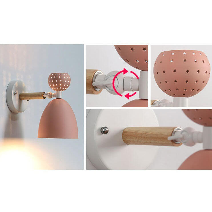 Moderne Kreative Macaron Einfarbige Eisenholz 1-Licht Wandleuchte 