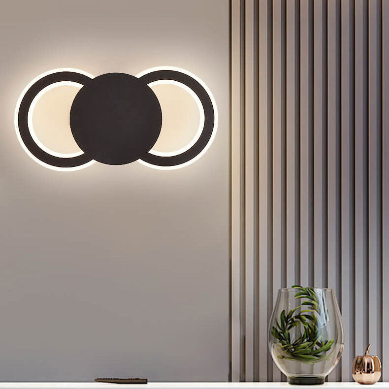 Modern Minimalist Solid Color Black White Metal LED Flush Mount Light