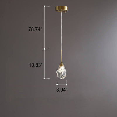 Modern Light Luxury Full Copper Crystal 1-Light Pendant Light