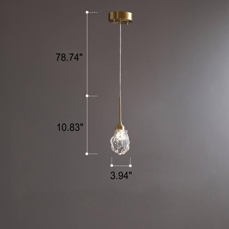 Modern Light Luxury Full Copper Crystal 1-Light Pendant Light