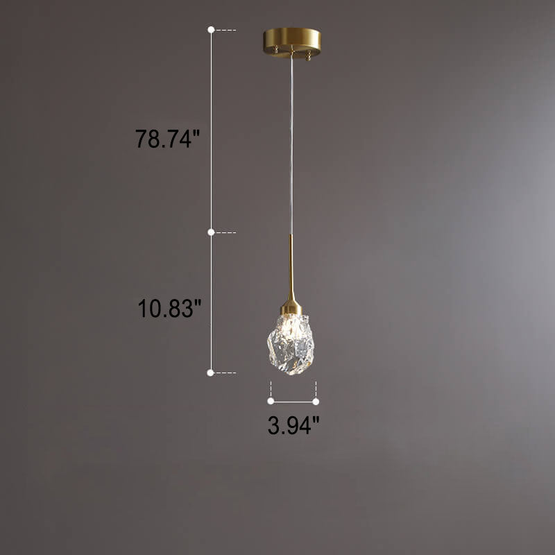 Modern Light Luxury Full Copper Crystal 1-Light Pendelleuchte 