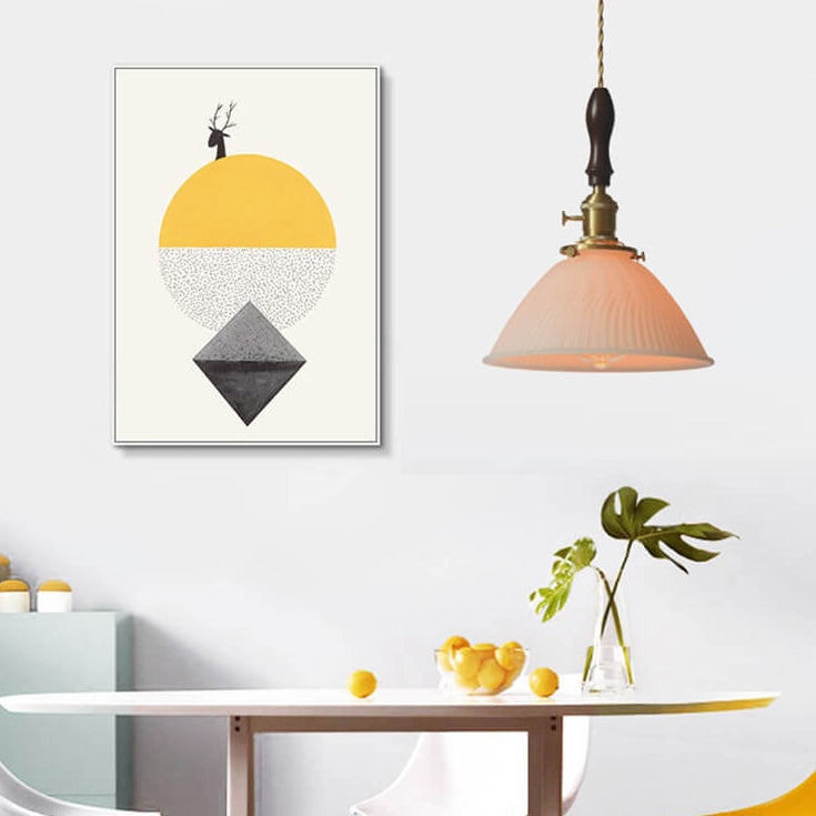 Suspension Luminaire Moderne Rétro Couleur Unie Laiton Verre Fer 1 Lumière 