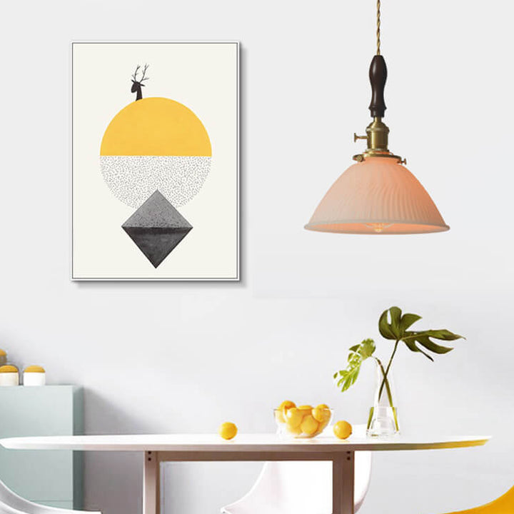 Suspension Luminaire Moderne Rétro Couleur Unie Laiton Verre Fer 1 Lumière 