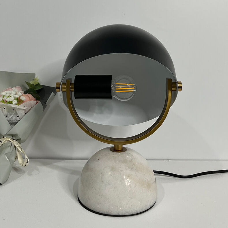 Moderne kreative runde drehbare 1-Licht-Tischlampe mit Marmorsockel