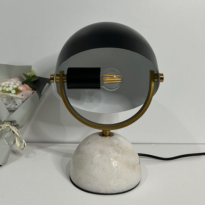 Moderne kreative runde drehbare 1-Licht-Tischlampe mit Marmorsockel