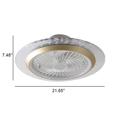 Modern RGB Acrylic Round LED Seme-Flush Mount Ceiling Fan Light
