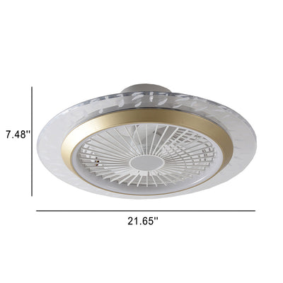 Moderne RGB-Acryl-Rund-LED-Deckenventilatorleuchte für halbbündige Montage 