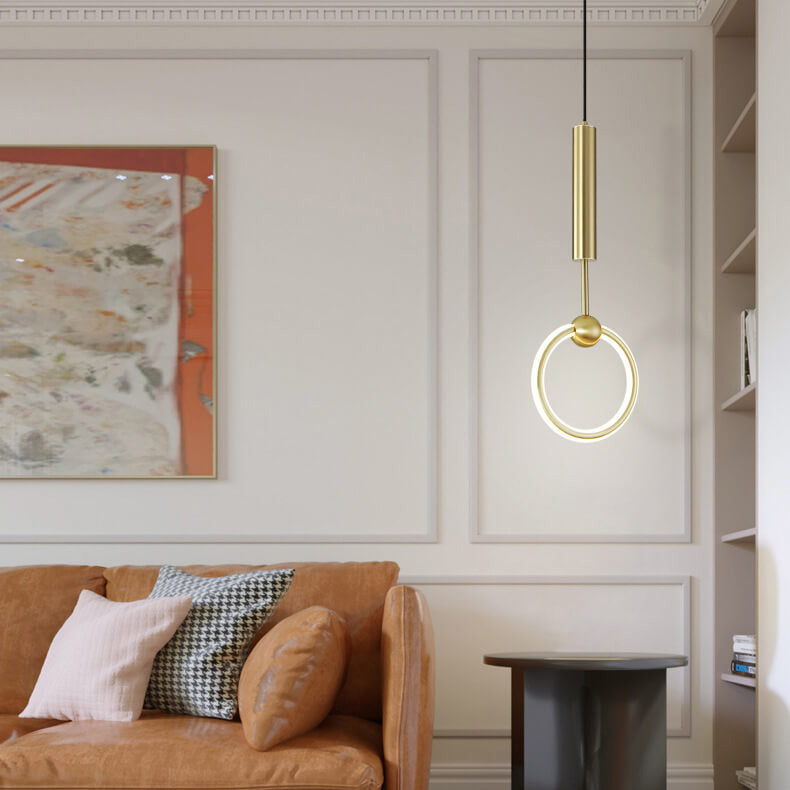 Nordic Luxury Gold Circle Ring LED Pendant Light