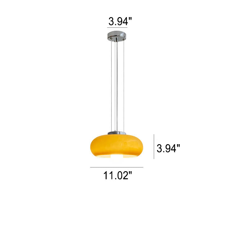 Vintage Glass Tart Iron 1-Licht Pendelleuchte 