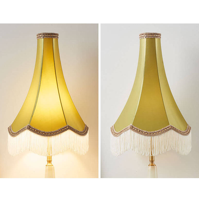 Lampe de Table à Franges Rétro Française en Cuivre à 1 Lumière 