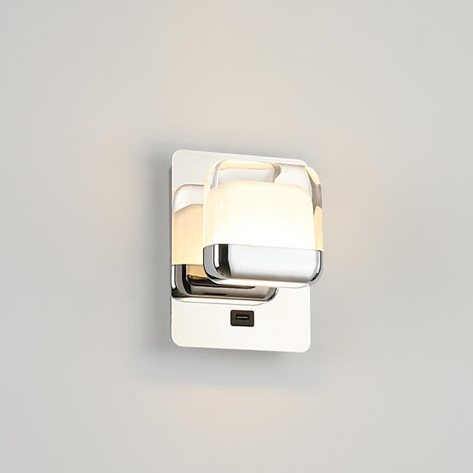 Lampe murale LED carrée en acrylique simple et moderne en acier inoxydable 
