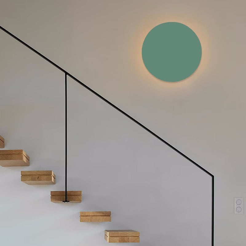 Modern Minimalist Colorful Round Iron LED Wall Sconce Lamp