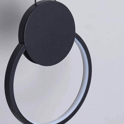 Modern Minimalist Iron Silicone Geometric Round Frame LED Pendant Light for Bedroom