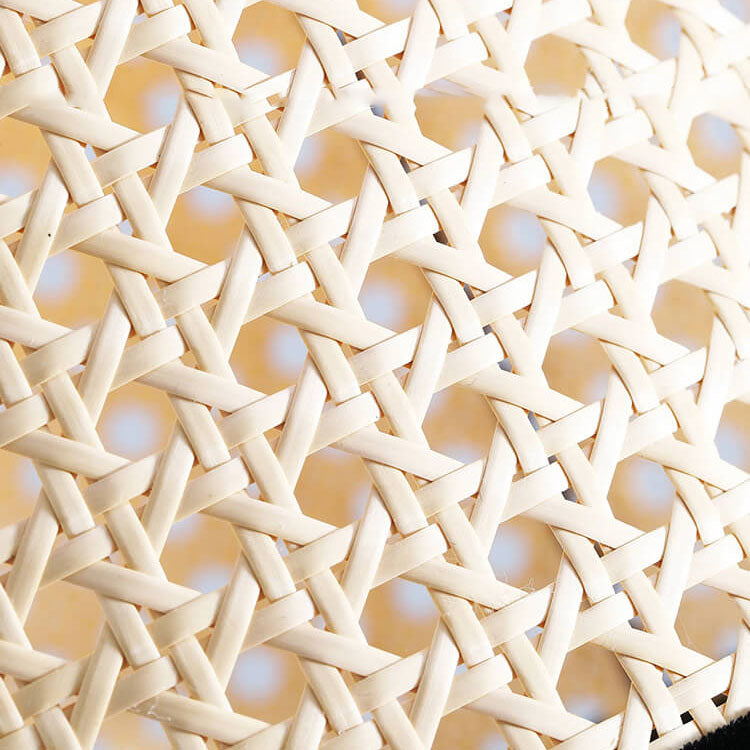 Japanischer minimalistischer runder Pflaumen-PVC-Rattan 1-Licht-Pendelleuchte 