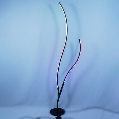 مصباح أرضي LED RGB معدني سيليكون بفرع شجرة إبداعي حديث 