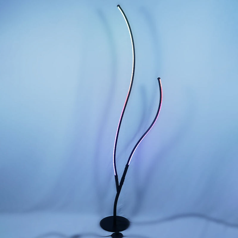 مصباح أرضي LED RGB معدني سيليكون بفرع شجرة إبداعي حديث 