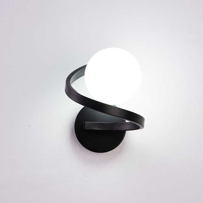 Modern Iron Curved Minimalist 1-Light Wall Sconce Lamp
