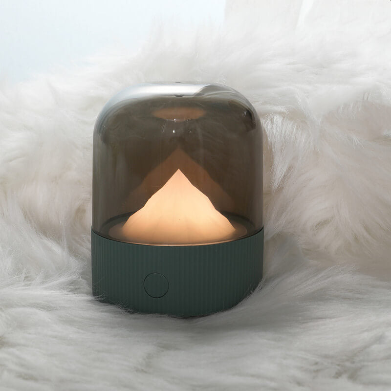 Lámpara de mesa con luz nocturna LED USB para PC de montaña nevada retro creativa 