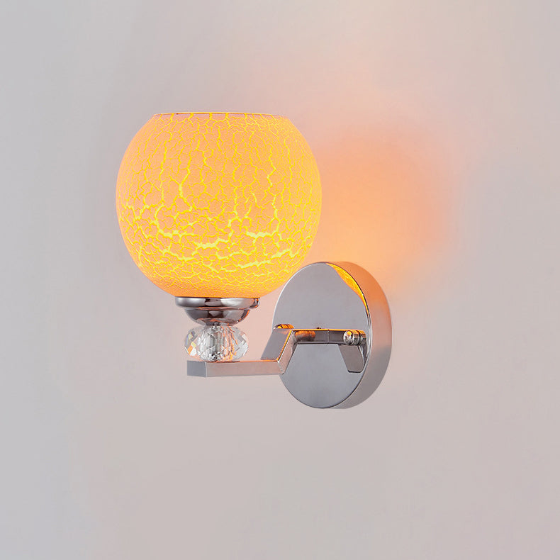 Nordic Creative Stained Cracked Glass Round 1-Light Wall Sconce Lamp