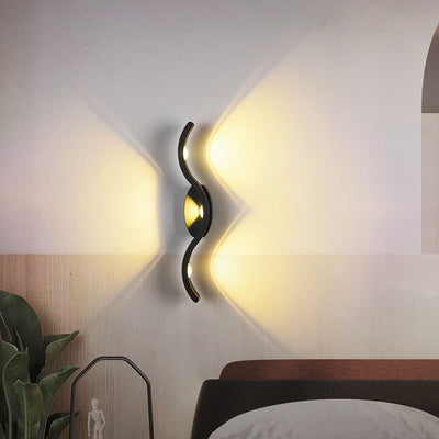 Modern Creative Wave Curve Acrylic Aluminum LED Wall Sconce Lamp