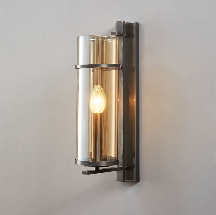 Nordic Vintage All Brass Glass 1-Light Wall Sconce Lamp