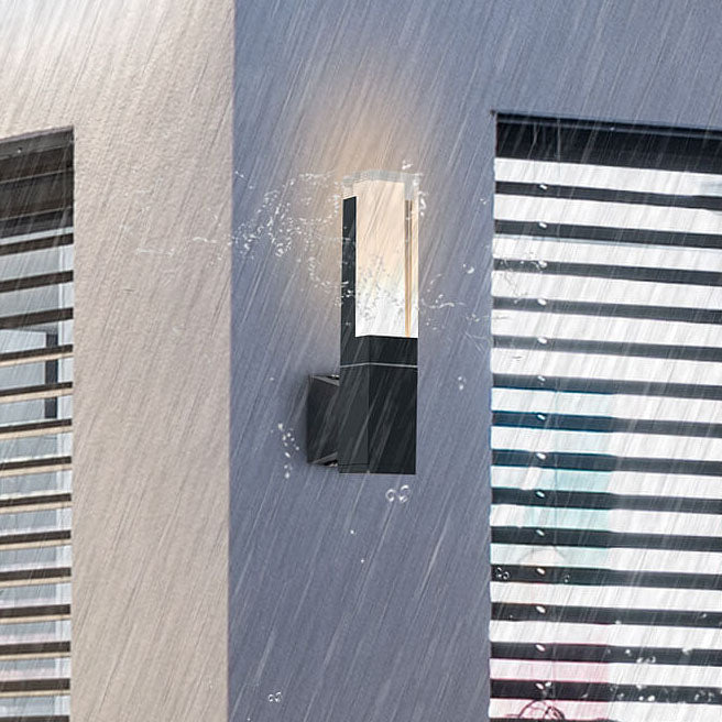 مصباح جداري LED بغطاء أكريليك حديث مقاوم للماء برأس واحد ومزدوج للاستخدام الخارجي 