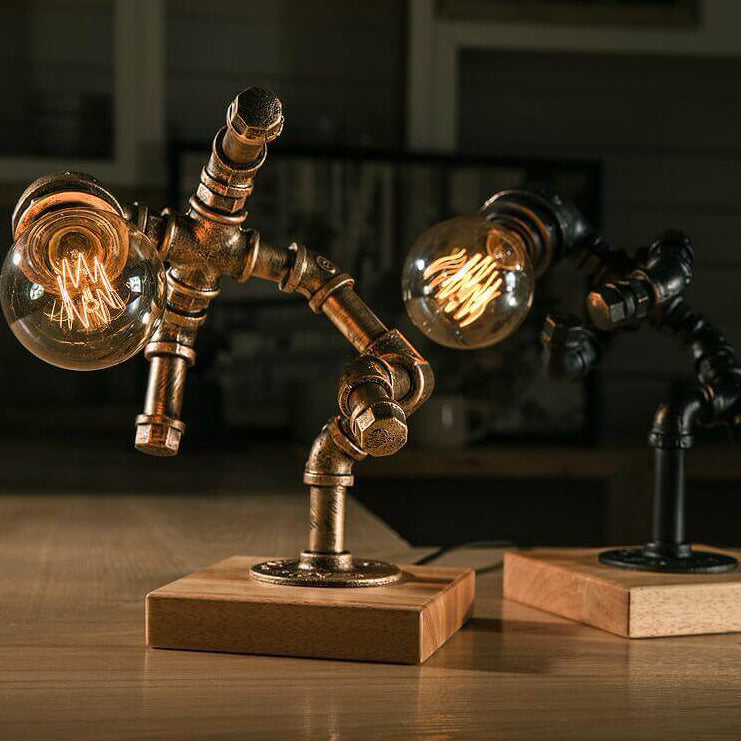 Retro-Industrieroboter-Augenschutz-Eisen-1-Licht-Tischlampe 