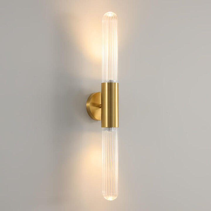 Moderne Leichte Luxus Lange Gold Klare Kupfer Glas 1-Licht Wandleuchte Lampe 