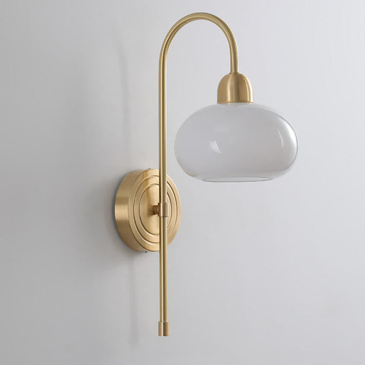 Moderne Luxus-Wandleuchte aus Messing mit Glaskuppel und 1 Licht 