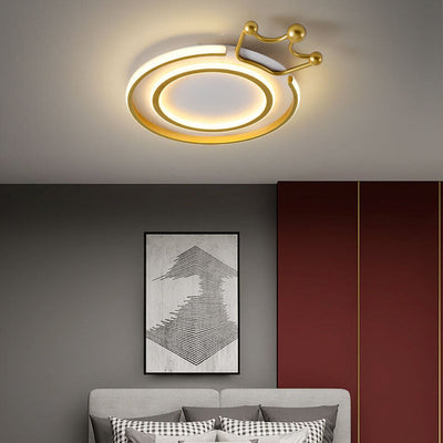 Moderne Luxus-Deckenleuchte mit runder LED-Deckenleuchte in Goldkrone 
