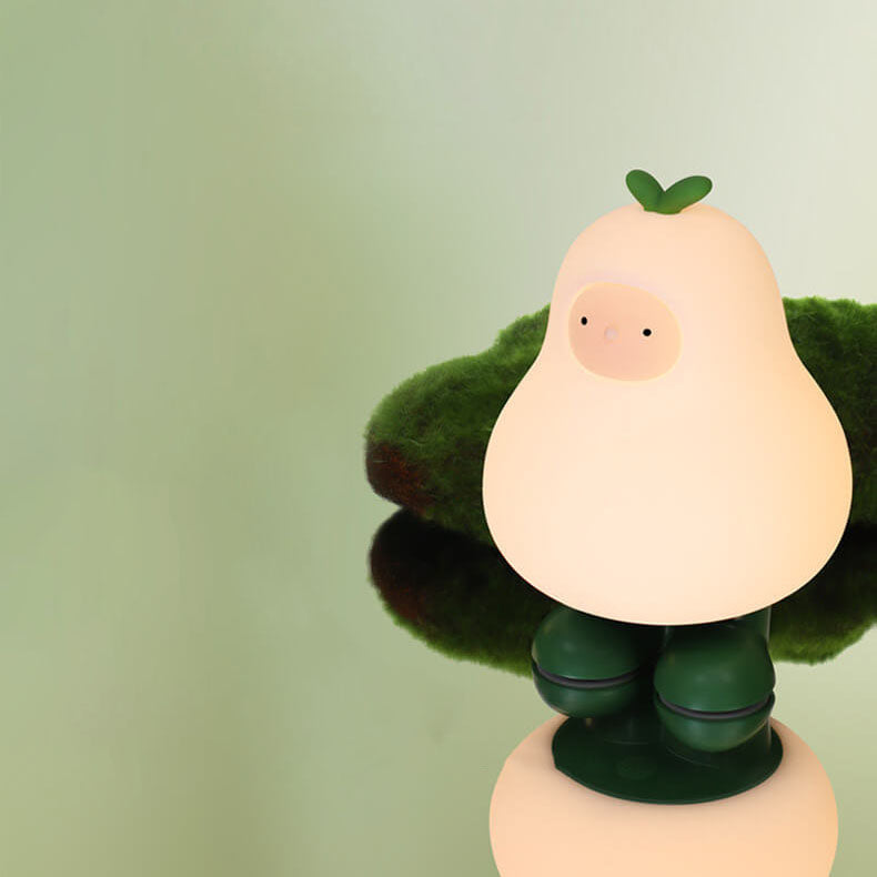 Lampe de table à LED en silicone en forme de poire créative 