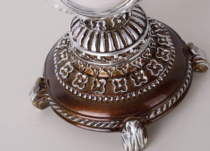 Lampe de table à pampilles en tissu violet clair de la Cour européenne, 1 lumière 