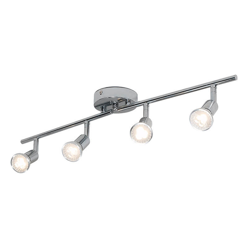 Modern Pure Chrome Metal 4-Light Spotlight Flush Mount Light