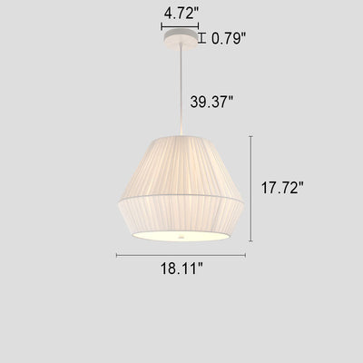 Nordic Minimalist Fabric Oval Round 3-Light Chandelier