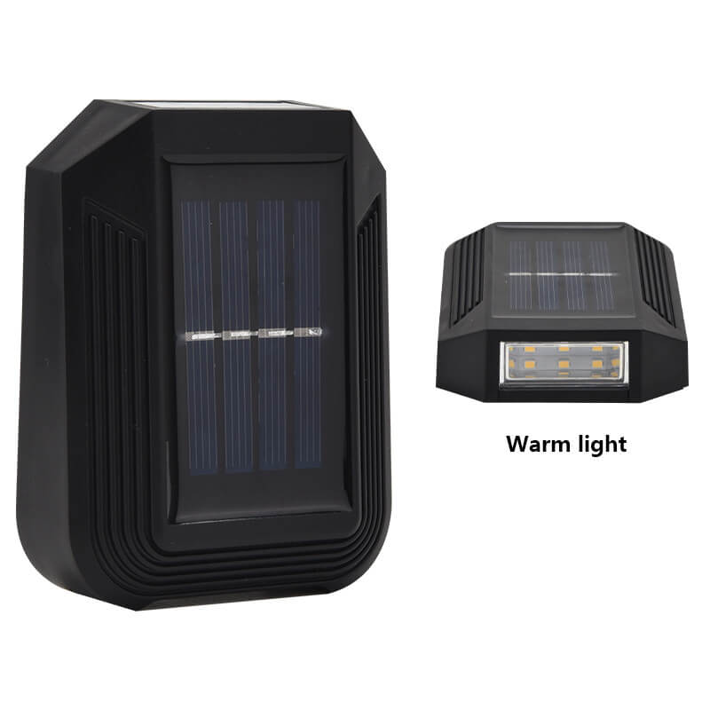 Modern Minimalist Rectangular Plastic LED Solar Outdoor Waterproof Wall Sconce Lamp For Outdoor