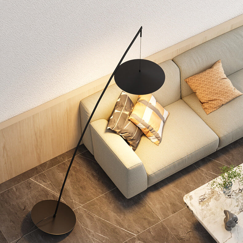 Nordic Black Tilt Fishing Rod Design LED Standing Floor Lamp