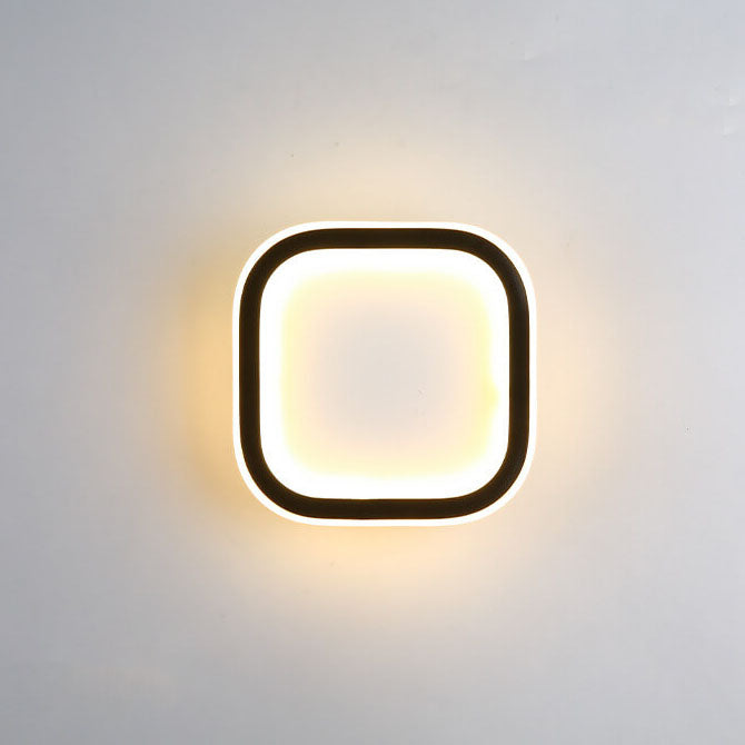 Nordic Minimalist Square Frame Iron PVC LED Wall Sconce Lamp