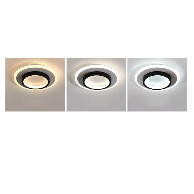 Luz de montaje empotrado LED de hierro acrílico blanco y negro cuadrado moderno 