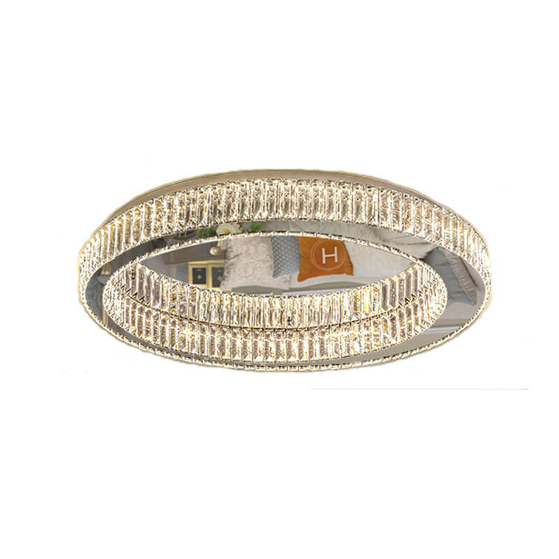 Éclairage de plafond LED en cristal moderne rond à montage affleurant 