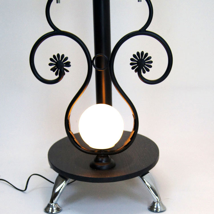 Contemporary Creative Floral Iron Glass 4-Light Standing Floor Lamp For Living Room