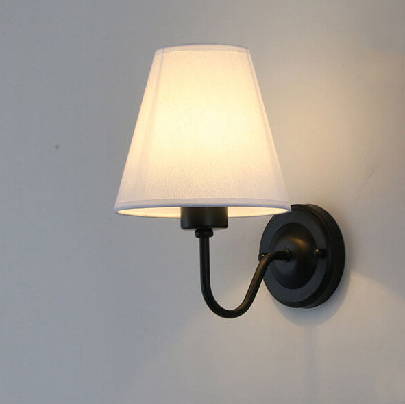 Moderne Stoffglockenschirm Biegearm 1-Licht Wandleuchte 