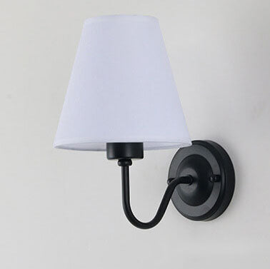 Modern Fabric Bell Shade Bend Arm 1-Light Wall Sconce Lamp