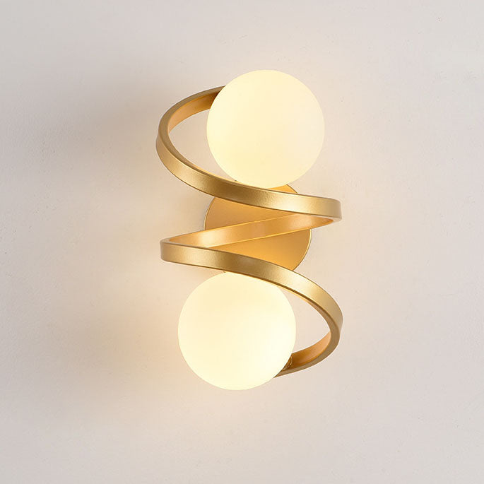 Moderne, minimalistische, runde, kugelförmige Glas-Wandleuchte mit 2 Leuchten 