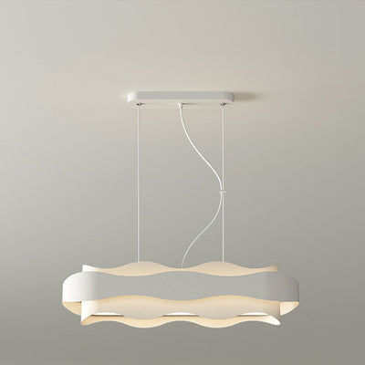 Nordic Creative Wave Strip Round Acrylic LED Island Light Chandelier
